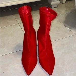 Red Ankle Sock Booties